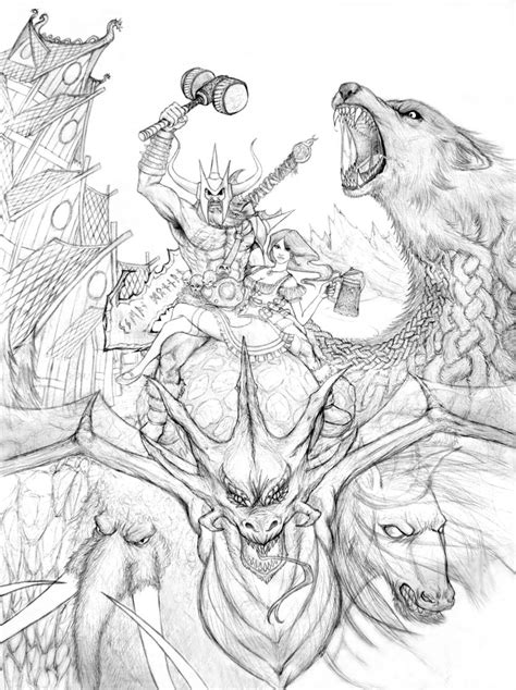 Norse mythology is a version of the older germanic mythology and was later replaced by christianity for the most part. Pin on Coloring book