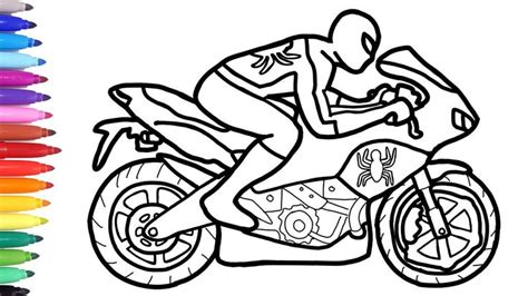 The motorcycle coloring pages here were made by us. Motorcycle Coloring Pages Spiderman Motorcycle Coloring ...