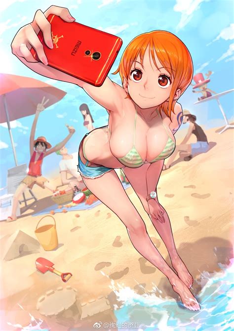 Maybe you would like to learn more about one of these? cleavage, Nami, One Piece, anime girls, bikini, beach ...