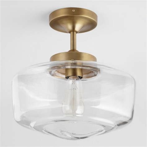 For those of you in the midst of a bathroom renovation (or just a slight refresh), we've compiled some illuminating inspiration from the ad archives and revealed the lighting sources used in each space. Brass and Glass Dome Semi Flush Mount Ceiling Light - v2 ...