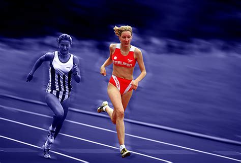 Im wettkampf sind zwei ganze stadionrunden zu laufen. 200 Meter Lauf der Frauen