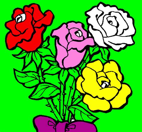 Disegno di un mazzo di fiori. Disegno Mazzo di rose colorato da Utente non registrato il ...