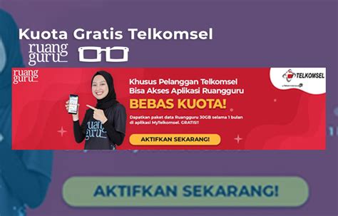 Inilah 10 trik cara dapetin kuota gratis khusus buat pelanggan axis diseluruh indonesia. Cara Dapat Kuota Gratis Telkomsel Ruang Guru Tanpa ...