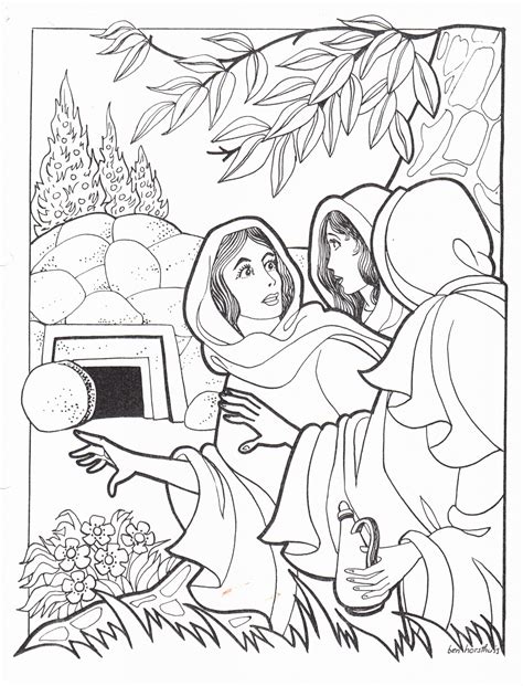 Jesus tomb with stone printable bible coloring pages, free to download and print. Bible Coloring Pages for Kids the tomb in 2020 | Sunday ...