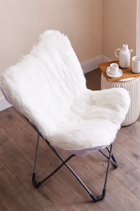 The important feature of this chair is its functions. Fur Butterfly Dorm Chair - White in 2020 | Dorm chairs ...