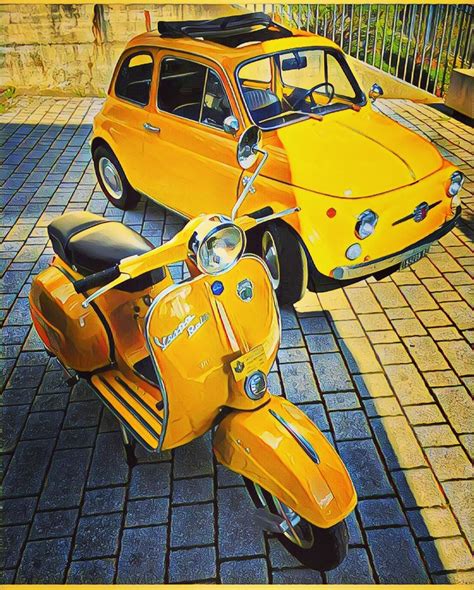 Window, wall on the background. vespa livraison pizza: vespa yellow color scooty