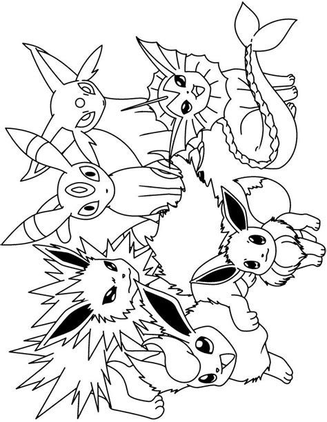 How to get flareon, vaporeon, jolteon, glaceon, leafeon, umbreon and espeon. Pokemon Coloring Pages. Join your favorite Pokemon on an ...