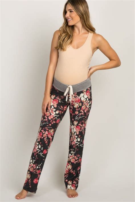 Balance out the pink with greys and industrial touching. Charcoal Grey Floral Terry Maternity Lounge Pants | Pink blush maternity, Maternity lounge pants ...