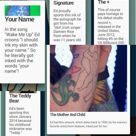 He's been inked by saoirse ronan and has matching ones with harry styles. Ed Sheerans tattoosmeanings 2 (With images) | Ed sheeran tattoo, Ed sheeran, Bands make her dance