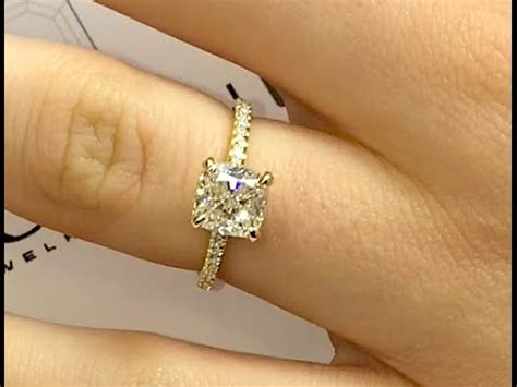Find a design and perfect the look all of our two carat diamond engagement rings have been photographed in stunning 360° so that you can see exactly what you're buying. Cushion Cut Diamond Engagement Ring in Yellow Gold - YouTube