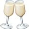 Two flutes of champagne or sparkling wine being clinked together, as done at a celebratory or convivial toast (cheers!). Clinking Glasses Emoji