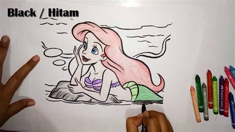 Dengan memperbanyak garis lengkung, sehingga membentuk pola yang hampir batik, dan juga. Mewarnai Gambar Putri Duyung | Princess Ariel Coloring Pages for Kids | Learning Colors for ...