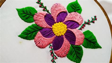 And how to easily create an embroidery pattern from a photo. Hand Embroidery : Modern Flower Design - YouTube