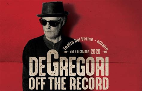 His debut dates back to 1972 with the album theorius campus composed together with his friend venditti.the following year francesco de gregori released the single alice non lo sa, that was quietly successful.in 1974 the profound francesco de gregori album was released. Francesco De Gregori - Off The Record | La Gente che Piace