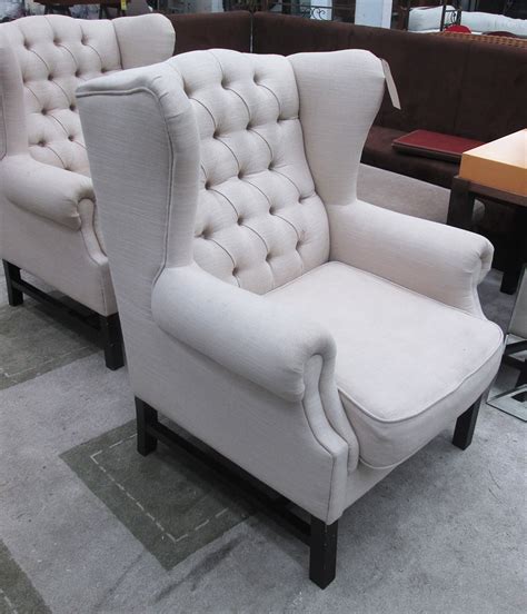 How to choose the best back support for your chair. WINGBACK ARMCHAIRS, a pair, button back in neutral fabric ...