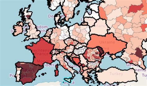 La couleur foncée de la france n'est pas plus étonnante: Covid-19 en Europe : quels pays et quelles régions sont ...