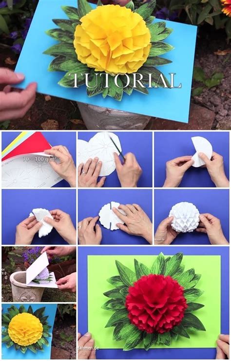 Select a mini card pattern from the project pad. How to Make Flower Pop Up Card | Pop up flower cards, Pop ...