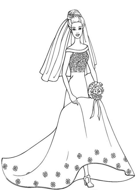 Coloring pages are fun for children of all ages and are a great educational tool that helps children develop fine motor skills, creativity and color recognition! Barbie In Beautiful Wedding Dress Coloring Pages | Barbie ...