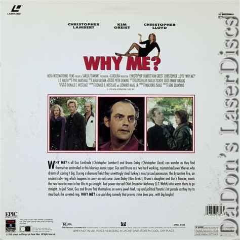 Is a 1990 american caper comedy film directed by gene quintano and starring christopher lambert, kim greist, christopher lloyd, and j. Why Me? LaserDisc, Rare LaserDiscs, Not-on-DVD