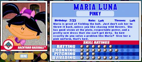 Metacritic game reviews, backyard baseball 2003 for pc, all the excitement of summer ball games is now in your living room. Backyard Sports Player Profile 8 of 30: Maria Luna ...