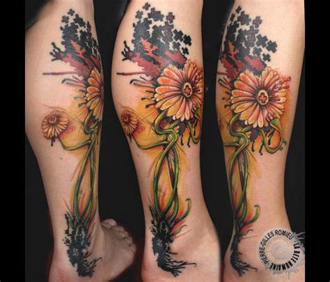 Symbole d'été et de détente, il fait partie des tattoos floraux très demandés. Tatouage fleurs autres | Graphicaderme