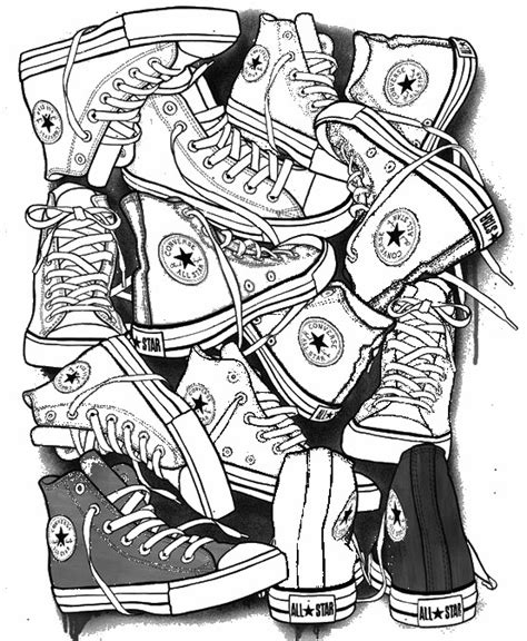 More images for converse sneaker coloring page » Converse Shoe Coloring Page at GetColorings.com | Free ...