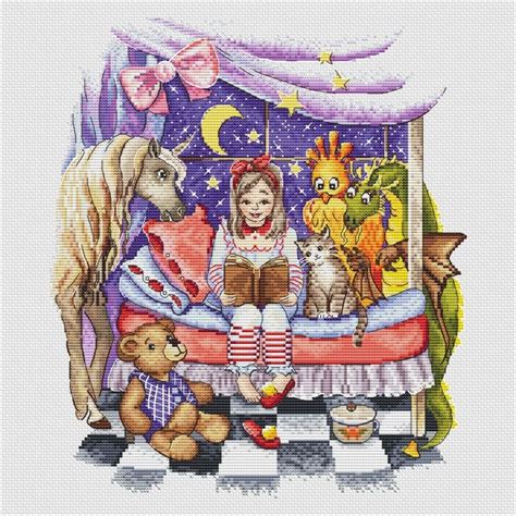 Stitching is so much fun! Fairy Tale Cross Stitch Pattern PDF Instant Download Girl ...