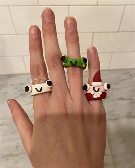 Angel Frog Ring | Etsy in 2021 | Diy clay rings, Polymer ...