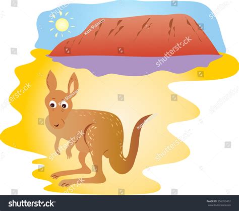 Put the words in order: A Cartoon Illustration Of A Kangaroo In Front Of Ayers Rock Or Uluru In Australia - 256350412 ...