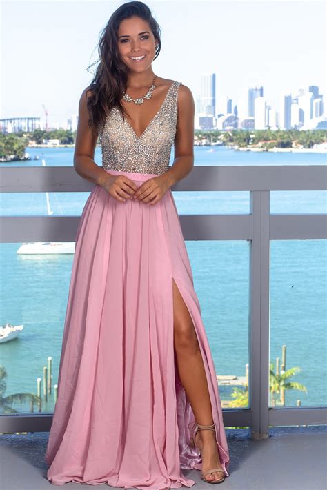 We produce and sell affordable silver jewelry. Dusty Rose Maxi Dress with Silver Jewels | Maxi Dresses ...