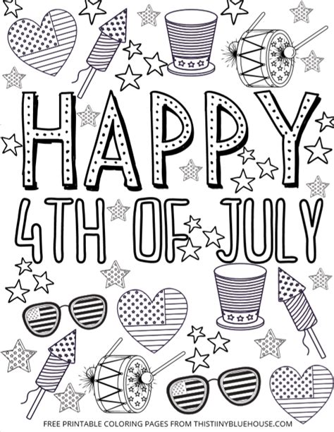 100% free interactive online coloring pages. Super Cute Free Printable 4th Of July Coloring Page Bundle ...