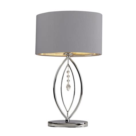 Wide range of ceiling and lamp shades available to buy today at dunelm, the uk's largest homewares and soft furnishings store. 9138CC Crown Chrome Table Lamp Grey Oval Shade Silver ...