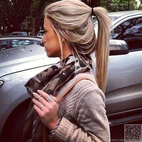 One signature feature of the short shaggy hairstyles is a lot of thin layers that help 50's women look trendy appearance. Sloppy Ponytail | Hair styles, Long hair styles, Hair