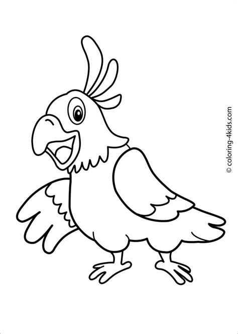 Printable parrot coloring pages for adults. Cute Parrot Coloring Page for Kids - ColoringBay