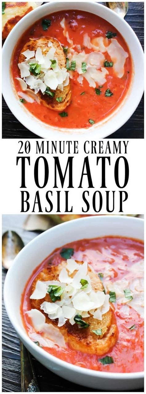 Rich and creamy tomato basil soup. 20-Minute Creamy Tomato & Basil Soup | Recipe | Best tomato soup, Creamy tomato basil soup ...