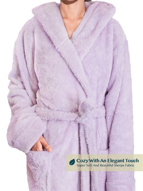 Easily customize a fleece photo blanket to match your decor or gift to friends and. Womens Ladies Fluffy Robe Soft Fleece Luxe Plush Warm ...