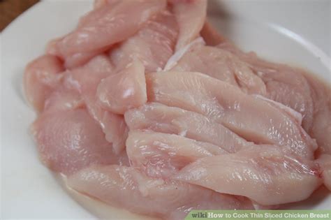 Lightly oil a shallow roasting pan and heat the pan for 5 minutes at 350f. 3 Ways to Cook Thin Sliced Chicken Breast - wikiHow