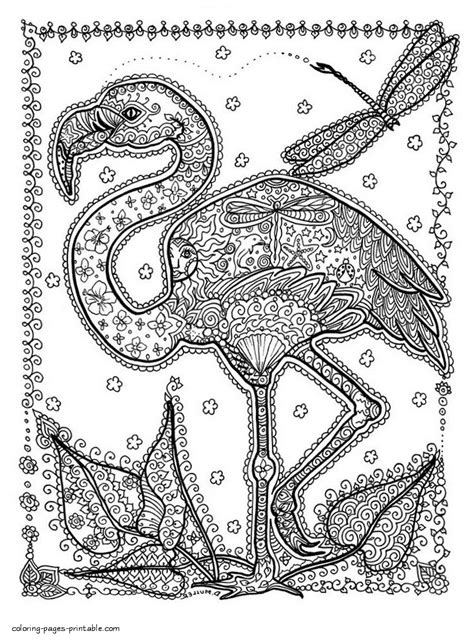 This flamingo coloring book for men, women and teens is great for the flamingo lover or someone who just likes to relax coloring. Flamingo Hard Coloring Page || COLORING-PAGES-PRINTABLE.COM
