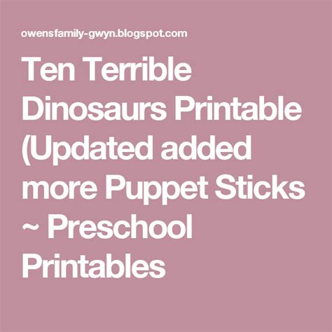 Die gntm siegerin von 2011 arbeitet heute als. Ten Terrible Dinosaurs Printable (Updated added more ...