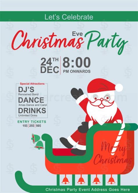 Peaceful christmas flyer is a clean and beautiful flyer with positive vibes for christmas, invitation, new year celebration, party, exhibition, and all. CHRISTMAS PARTY INVITE TEMPLATE - 1dollarcreative.com