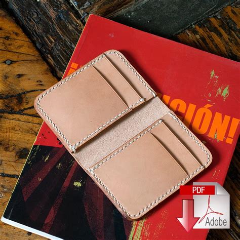 Leather card holder pdf pattern. Vertical 6 Pocket Wallet Digital PDF Template (A4 ...