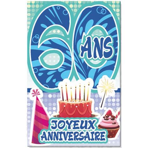 Anniversaire, fête des pères, départ en retraite, noël, anniversaire de mariage (noces)… jouez la carte de l'insolite et optez pour une naturabox qui lui promet un séjour hors du commun dans un lieu 100% décalé ! Carte anniversaire âge 60 ans écriture bleue effet vague