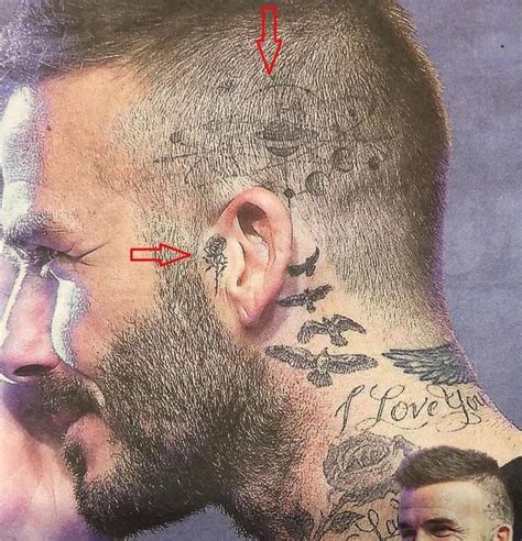 Just above his 'pretty lady' tattoo, david got the tattoo of 'rose' inked on the left side of his neck. Yes - two new #Tattoos … on the head and on ear # ...