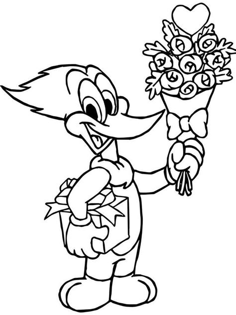 Check spelling or type a new query. Woody Woodpecker Gift Flower Coloring Page