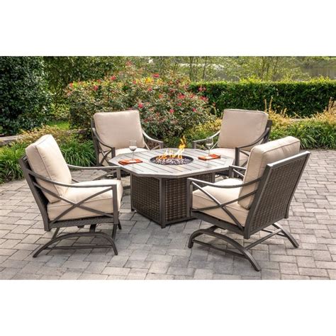 One (1) fire pit and four (4) club chairs fire pit dimensions: 5 Piece Fire Pit Set with Sunbrella Fabric - Davenport ...
