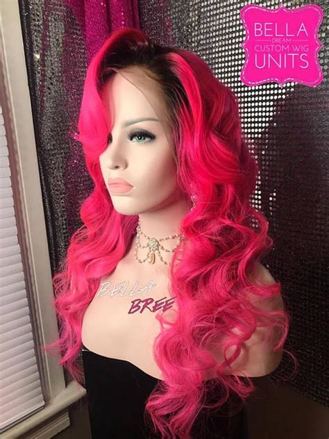 This is heaven if you are a fan of black hairy pussy pics! Hot Pink Human Hair Wig Unit -Lace Frontal -Black Roots ...