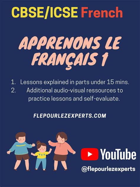 CBSE/ICSE FRENCH | Apprenons le Français 1 | Basic French en 2021 ...