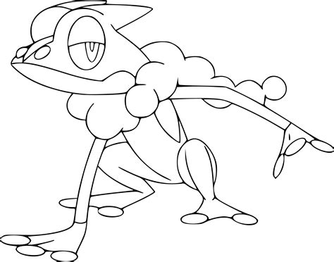 Coloriage des pokemons qui se trouve dans la liste 6e génération à imprimer et colorier pour les enfants. Coloriage Croâporal Pokemon à imprimer