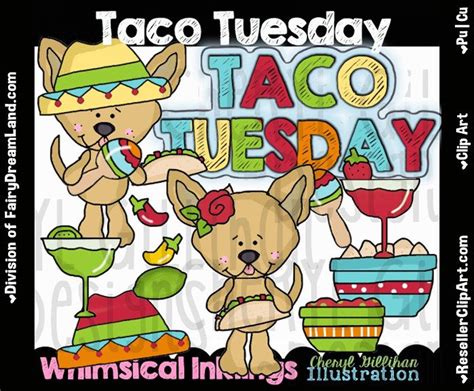 Are tacos on the happy hour menu?? Taco Tuesday Clip Art - Commercial Use, Digital Image, Png ...