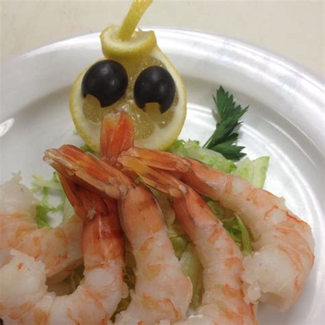 I used lemon slices to line the bottom of the platter and laid the shrimp. Individual Shrimp Cocktail Presentations - Valentine's Day ...
